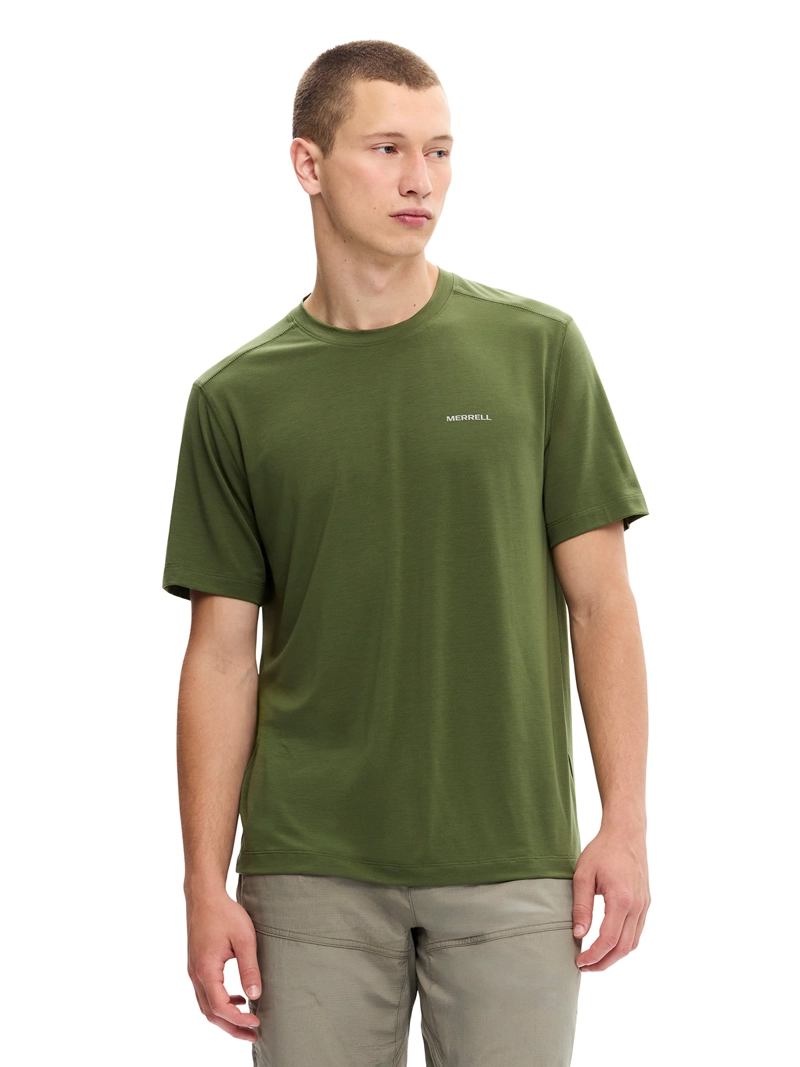 POLERA MC HOMBRE VISTA TENCEL TEE VERDE MERRELL - 2