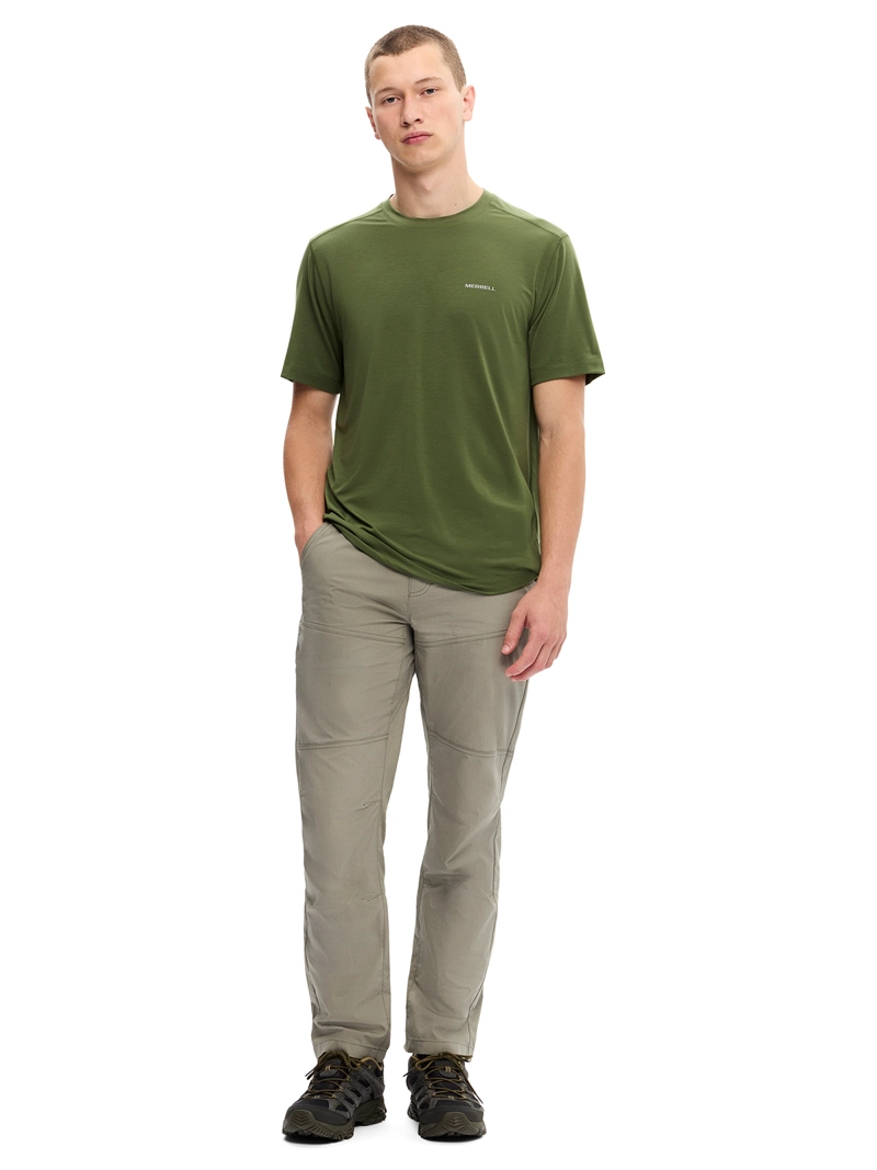 POLERA MC HOMBRE VISTA TENCEL TEE VERDE MERRELL - 5