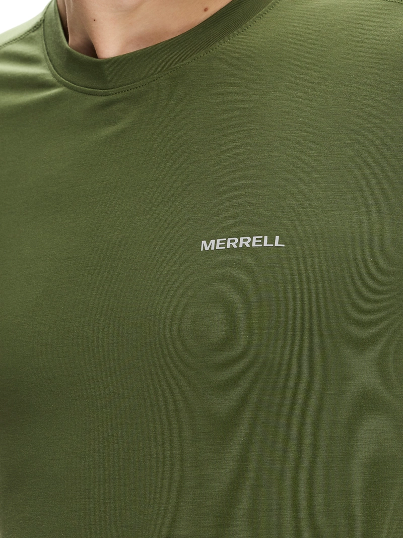 POLERA MC HOMBRE VISTA TENCEL TEE VERDE MERRELL - 6