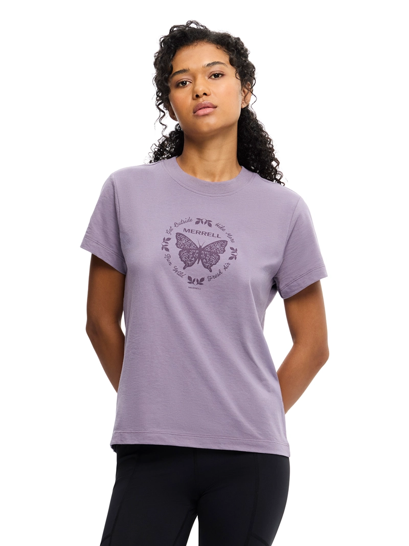 POLERA MC MUJER BUTTERFLY TEE MORADO MERRELL - 1
