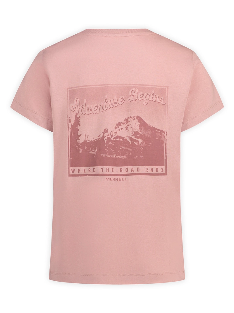 POLERA MC MUJER ADVENTURE BEGINS TEE ROSADO MERRELL - 2