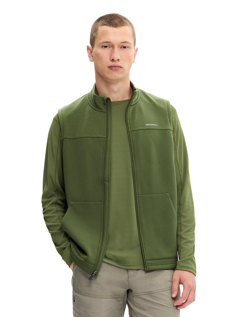 POLAR HOMBRE SPRUCE FULL ZIP VEST VERDE MUSGO MERRELL - 1