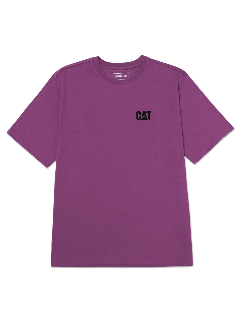 POLERA MANGA CORTA CAT SMALL LOGO TEE HOMBRE MORADO CAT - 1