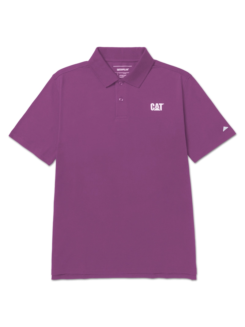 POLERA MANGA CORTA CAT LOGO PIQUE POLO HOMBRE MORADO CAT - 1