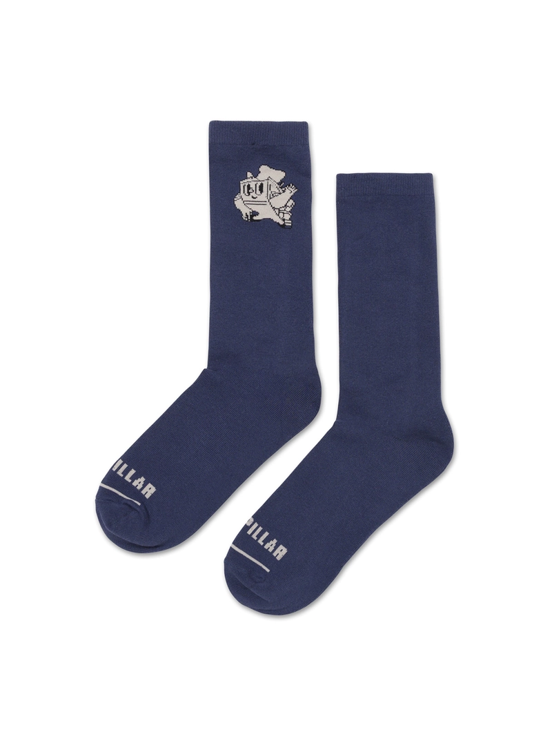 CALCETIN ALGODON HOMBRE AOP CREW SOCK INDIGO CAT - 1