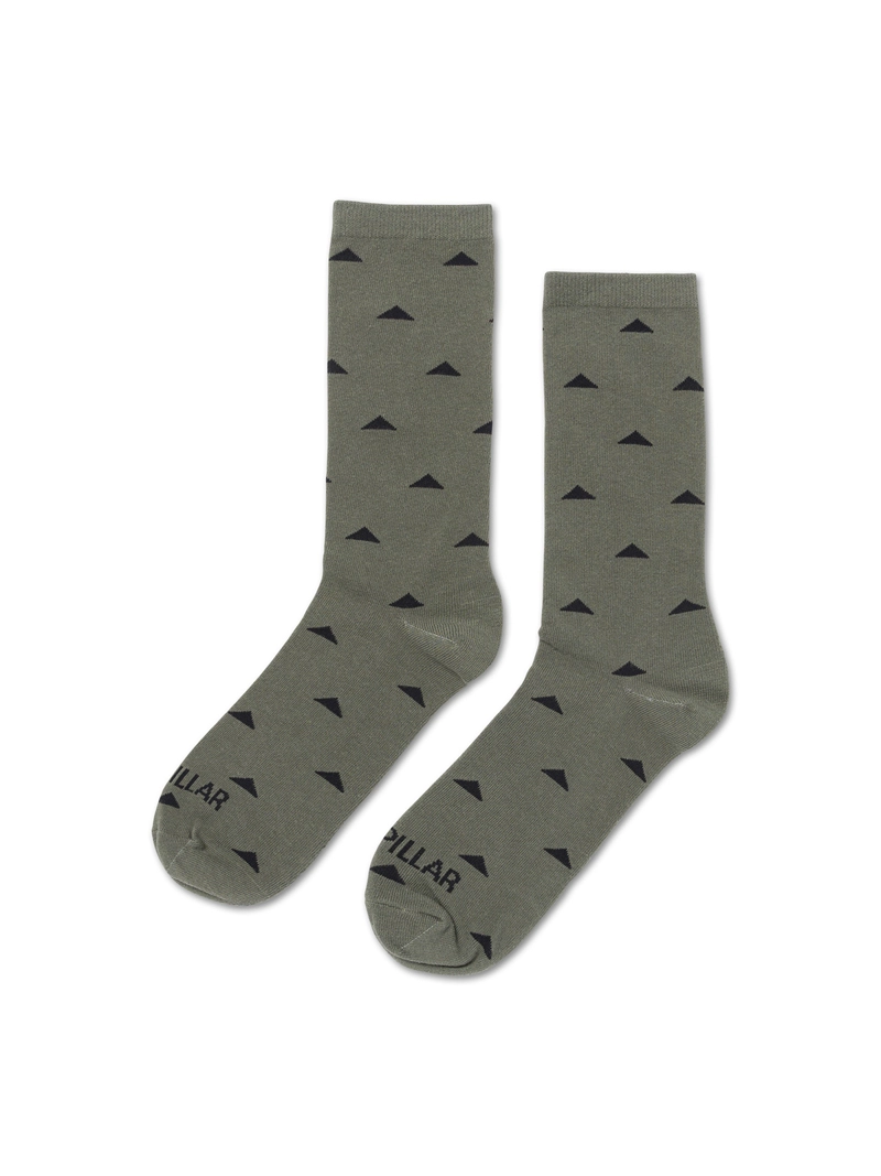 CALCETIN ALGODON HOMBRE AOP CREW SOCK OLIVA CAT - 1