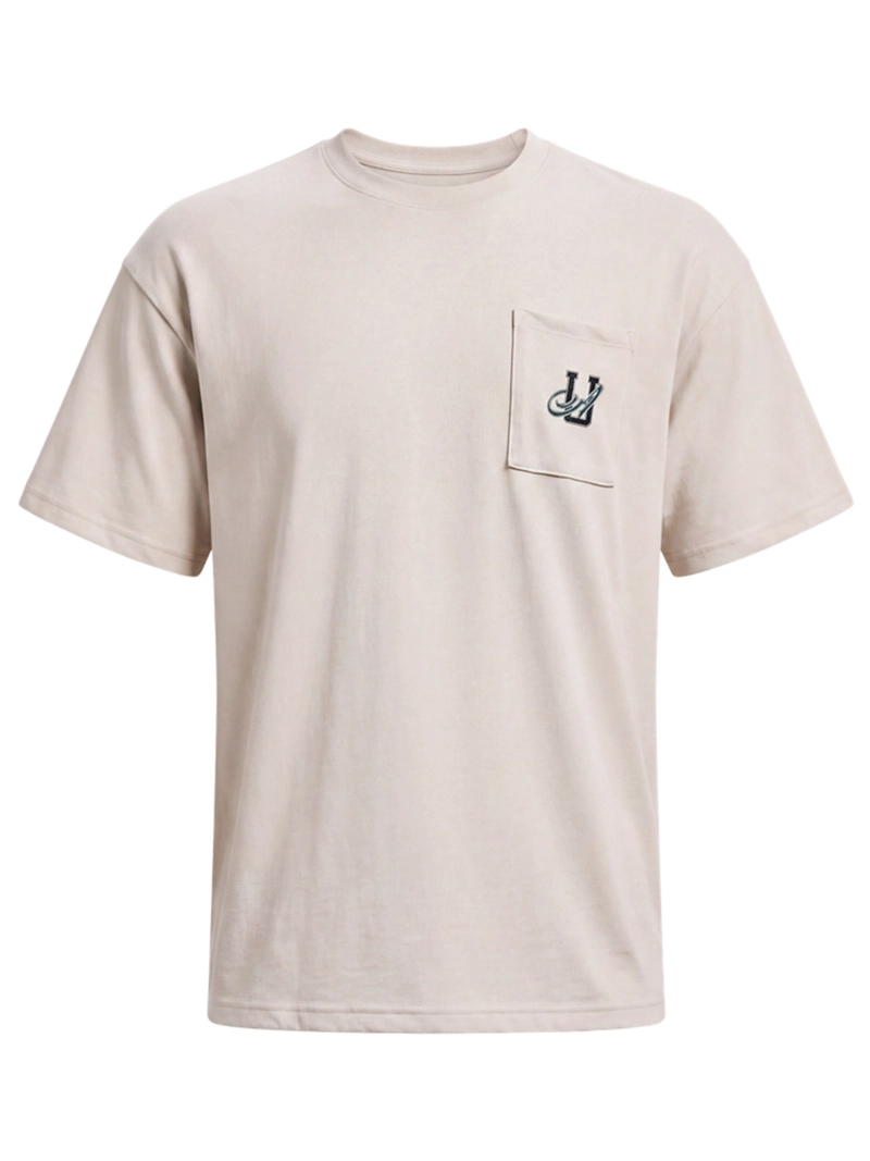 POLERA MANGA CORTA HEAVYWEIGHT POCKET BLANCO UNDER ARMOUR - 1