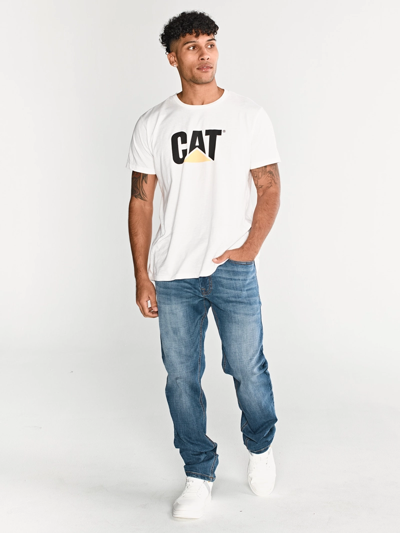 JEANS HOMBRE COOLMAX DENIM SLIM AZUL CLARO CAT - 7