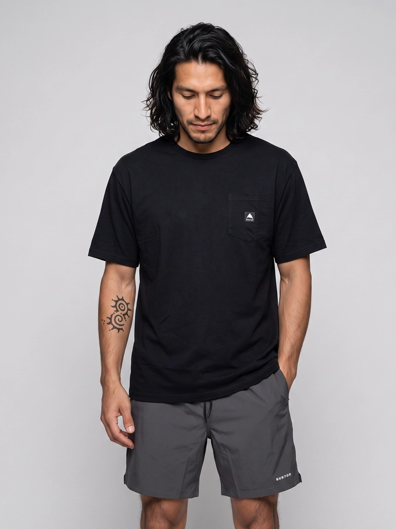 POLERA M/C HOMBRE T-SHIRT SHORT/REG FI NEGRO BURTON - 1