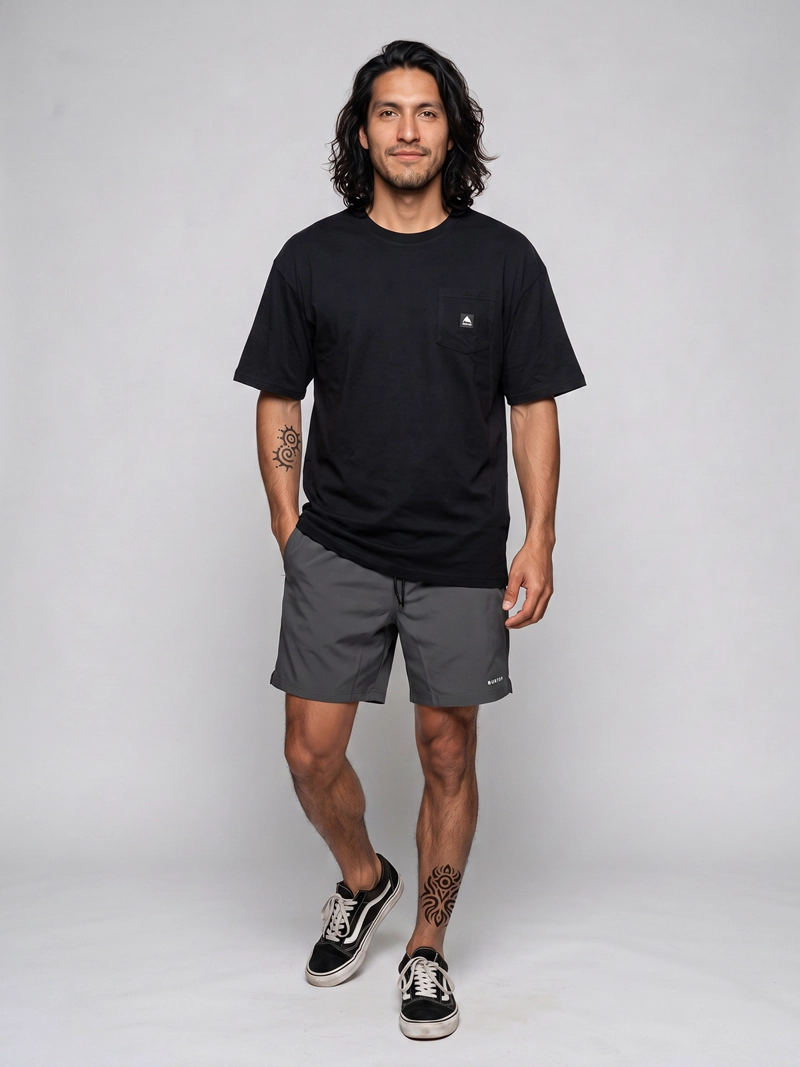 POLERA M/C HOMBRE T-SHIRT SHORT/REG FI NEGRO BURTON - 5