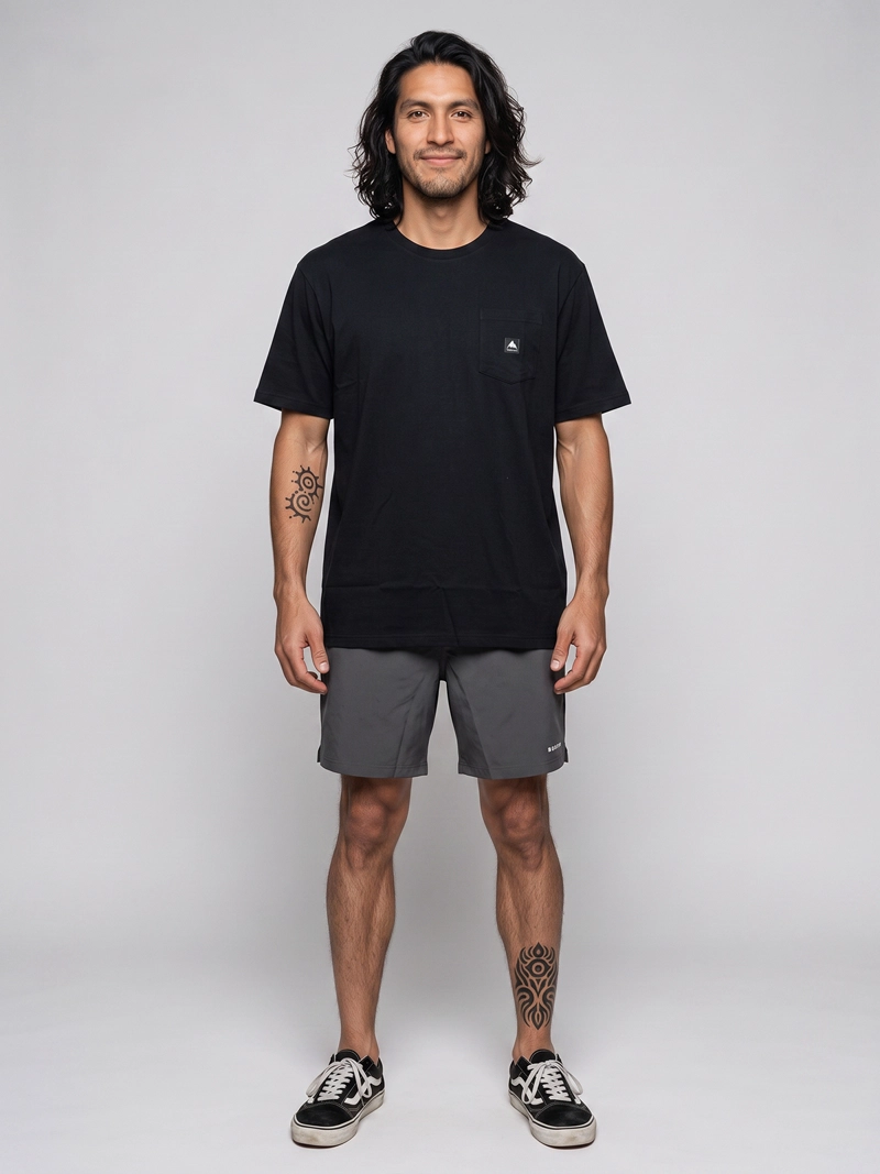 POLERA M/C HOMBRE T-SHIRT SHORT/REG FI NEGRO BURTON - 9
