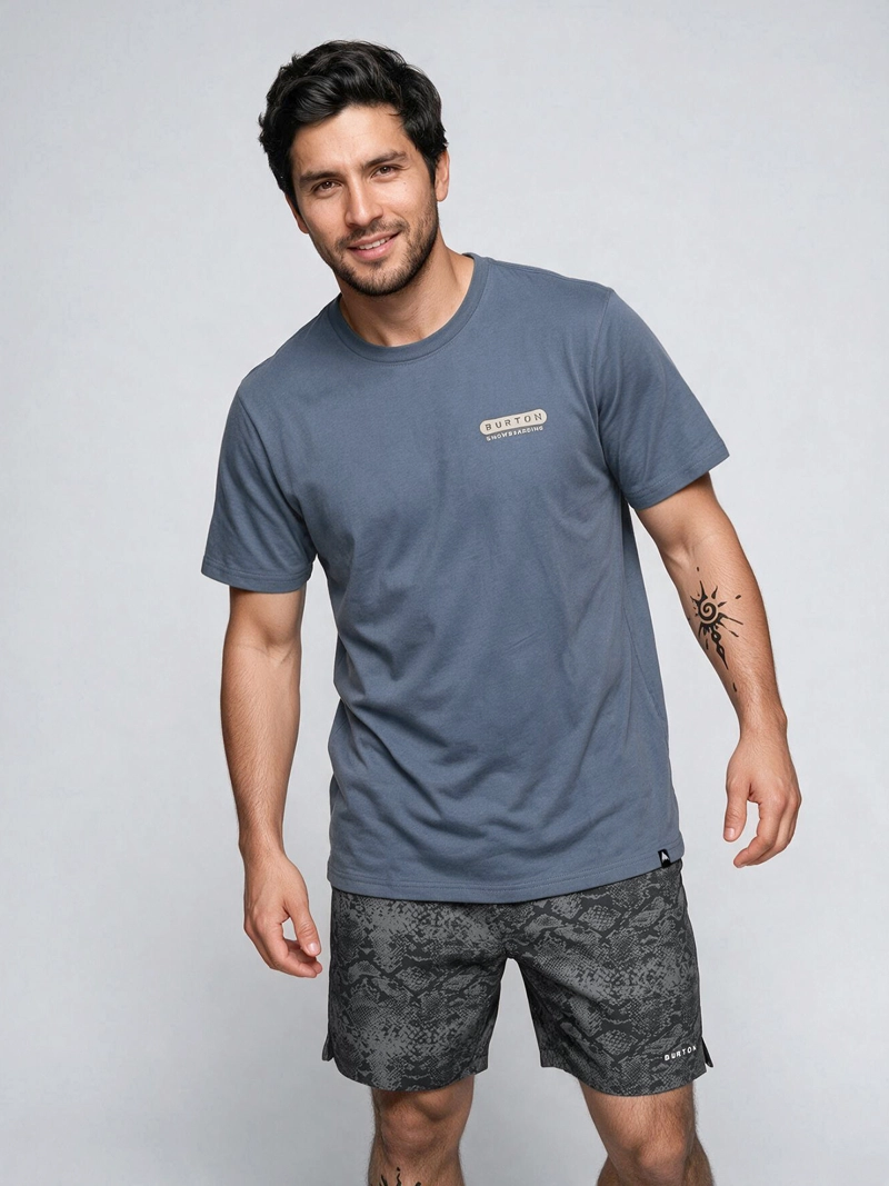 POLERA M/C HOMBRE T-SHIRT NEGRO SHORT/REG FI BURTON - 1