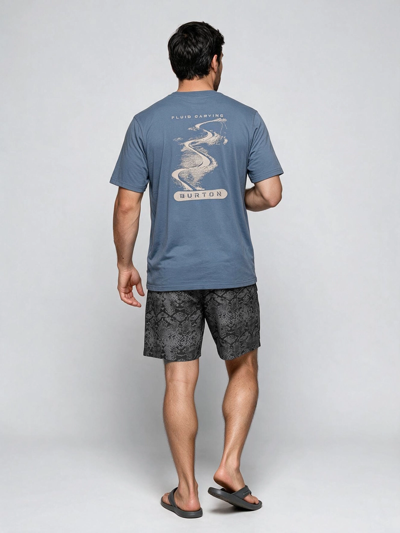 POLERA M/C HOMBRE T-SHIRT NEGRO SHORT/REG FI BURTON - 7