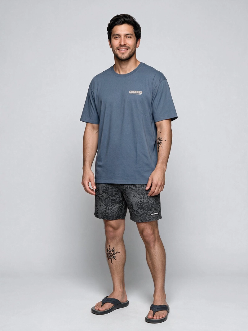 POLERA M/C HOMBRE T-SHIRT NEGRO SHORT/REG FI BURTON - 8