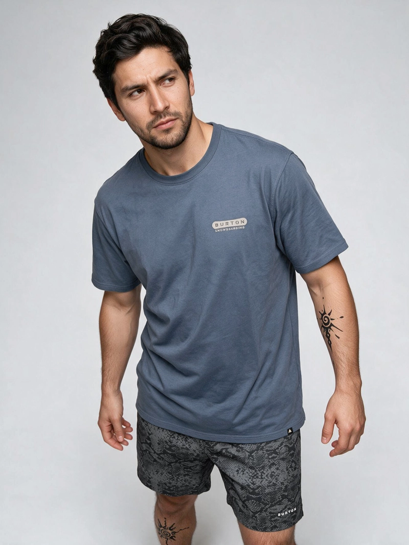POLERA M/C HOMBRE T-SHIRT NEGRO SHORT/REG FI BURTON - 9