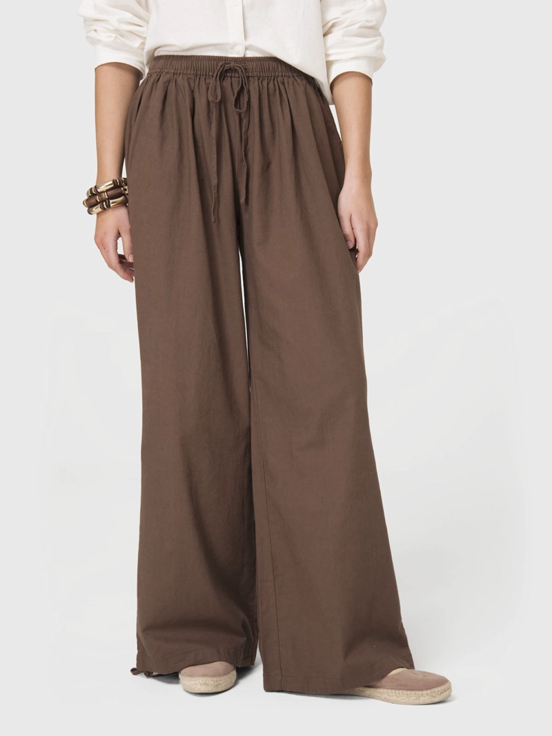 PANTALON MUJER LINEN PANT CAFE BSOUL - 1