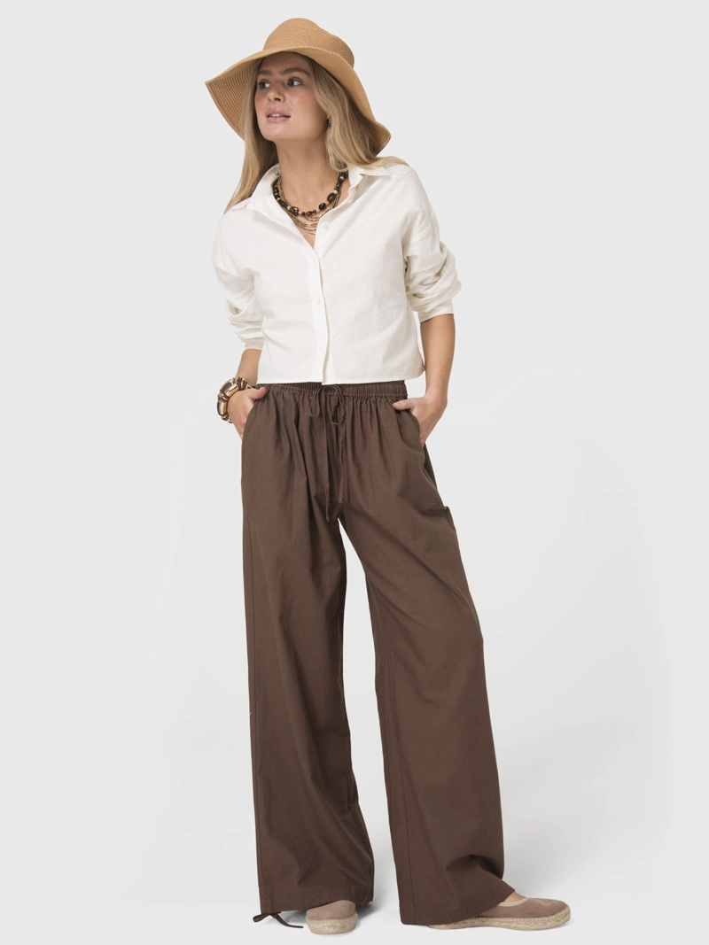 PANTALON MUJER LINEN PANT CAFE BSOUL - 2