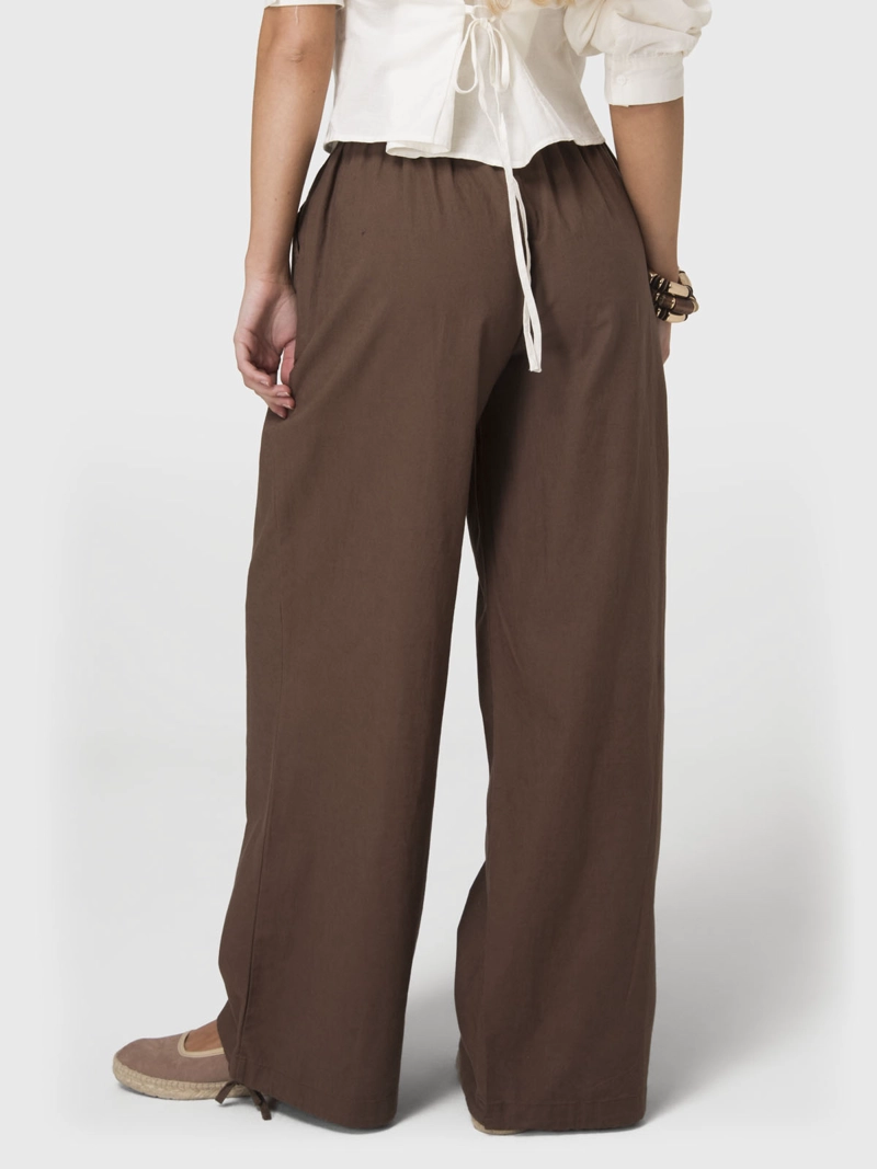PANTALON MUJER LINEN PANT CAFE BSOUL - 5