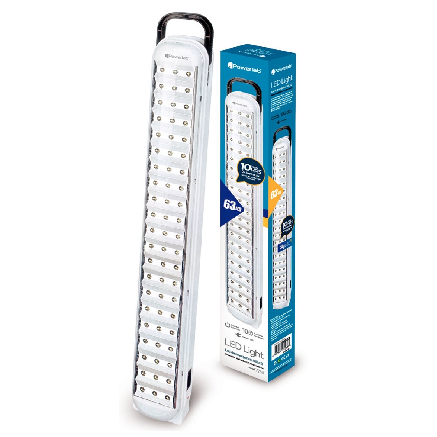 LÁMPARA EMERGENCIA POWERLAB 7263 63 LED RECARGABLE - 1