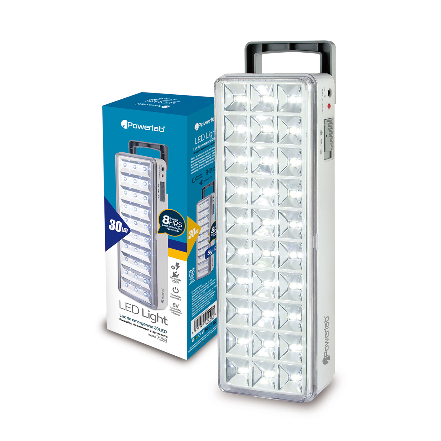 LAMPARA DE EMERGENCIA POWERLAB 7258 30 LED - 1
