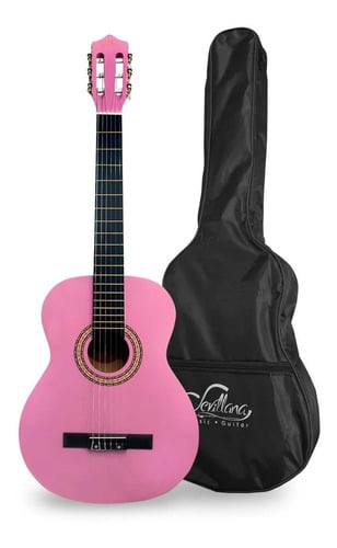 GUITARRA SEVILLANA ROSADA 30 PULGADAS CON FUNDA - 1