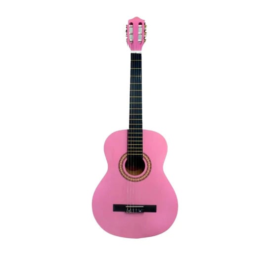 GUITARRA SEVILLANA ROSADA 39 PULGADAS CON ALMA Y FUNDA - 1