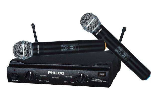 SET MICROFONOS INALAMBRICOS UHF PHILCO WU-828 - 1