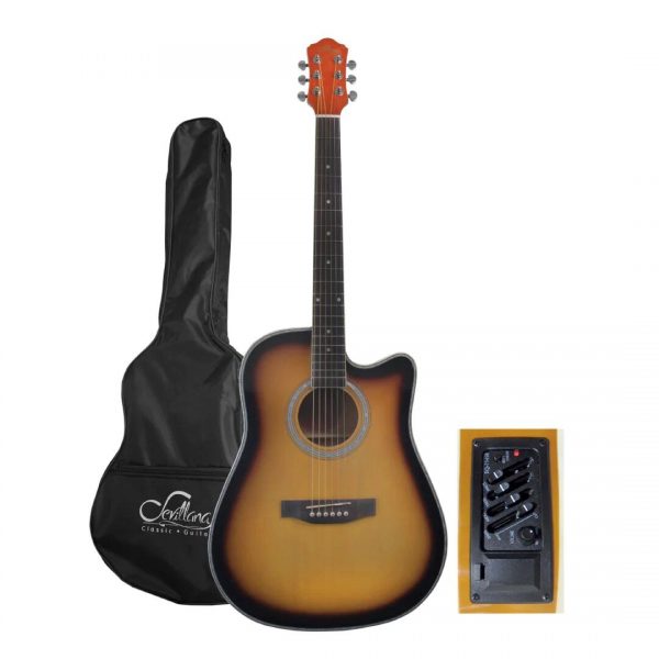 GUITARRA ELECTROACUSTICA SEVILLANA 41 PULGADAS ADULTO CON FUNDA - 2