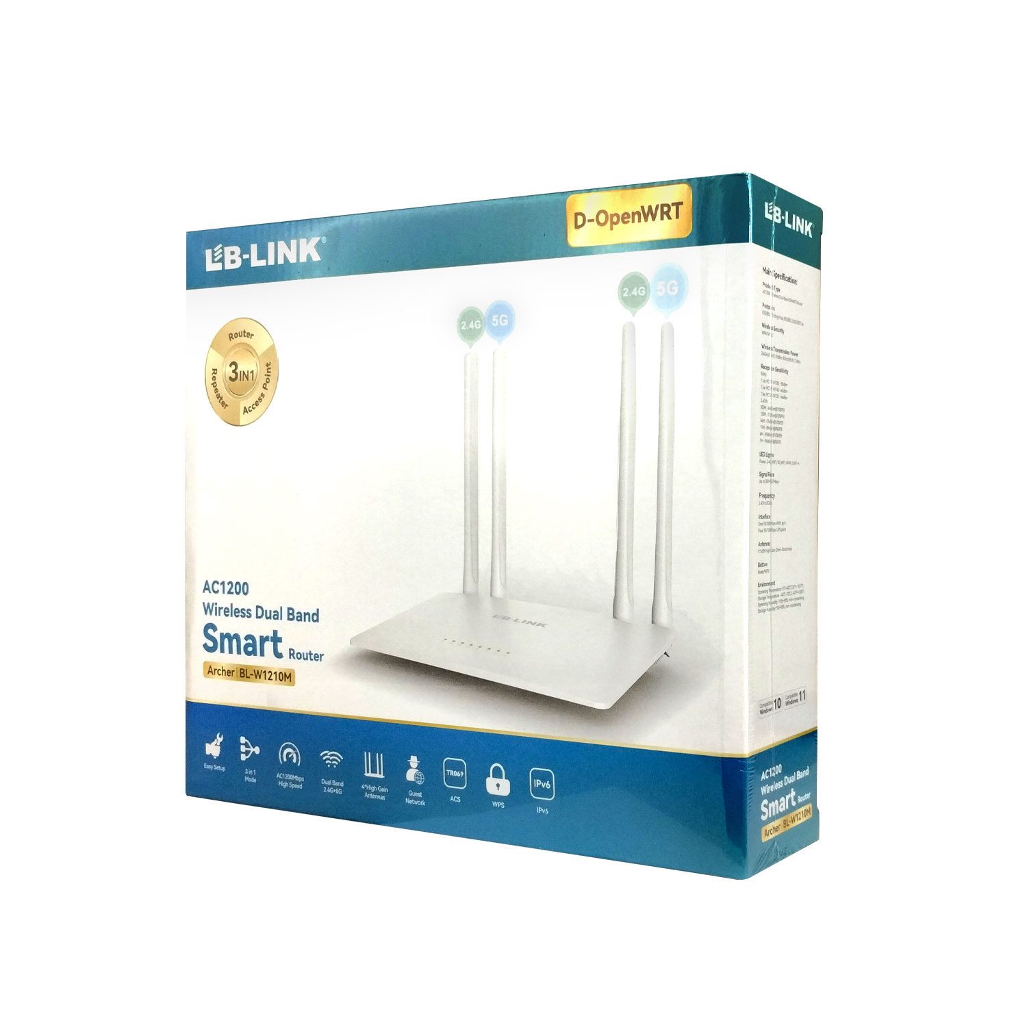 ROUTER VIZMARK BL-WR1210M WIFI AC1200 DUAL BAND 1200MBPS HIGH GANS 4 ANTENAS 6DBI / LB-LINK - 3