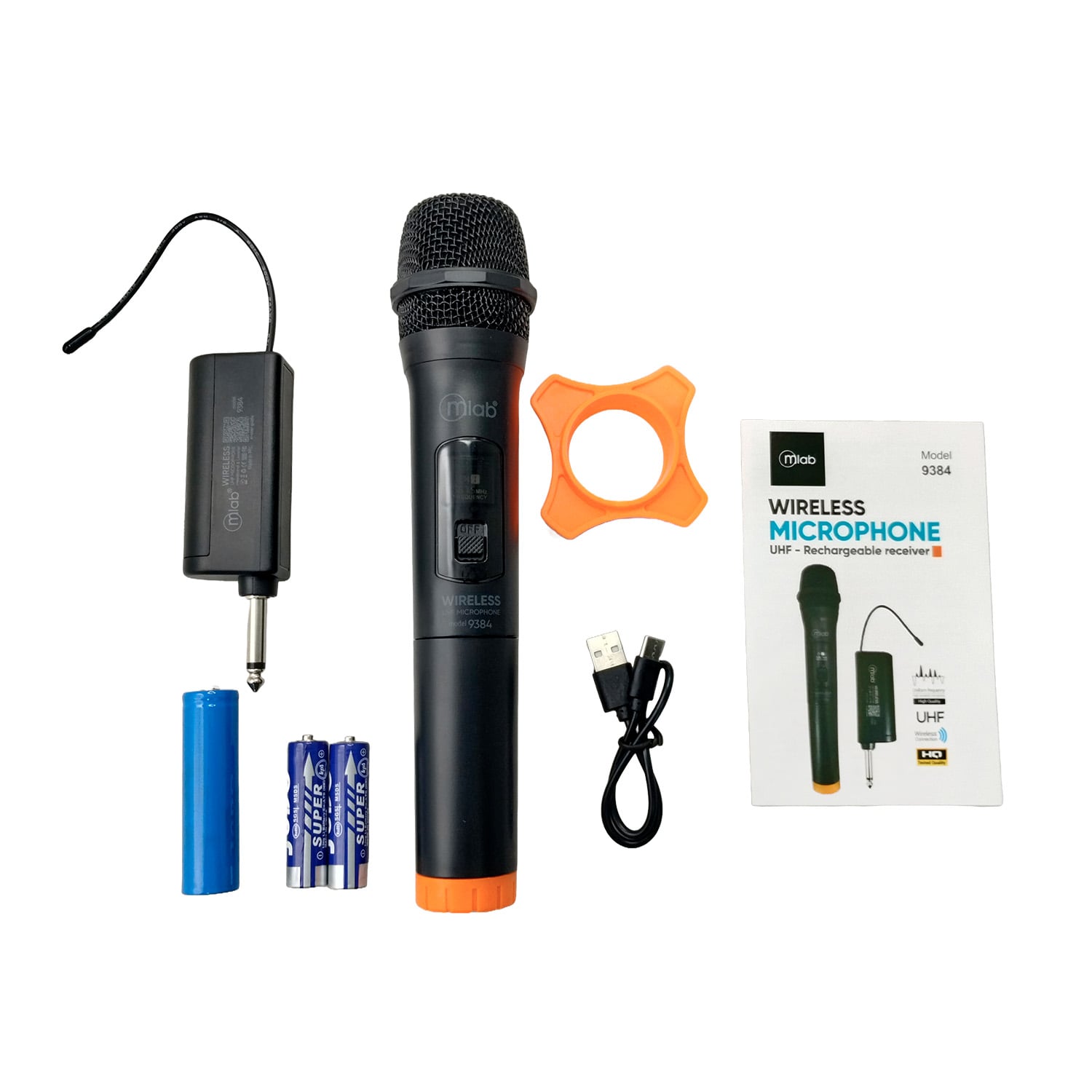 MICROFONO MLAB VOCAL INALAMBRICO UHF HASTA 20MTS - 5