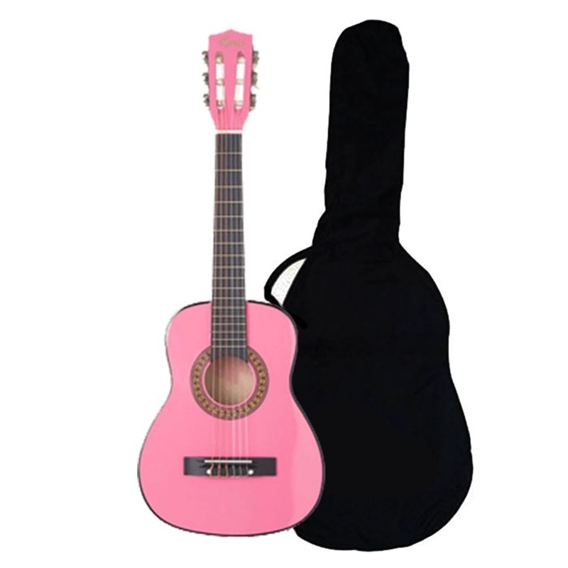 GUITARRA CLASICA ACUSTICA NIÑA ROSADA 30 PULGADAS ALAGUEZ CON FUNDA - 1