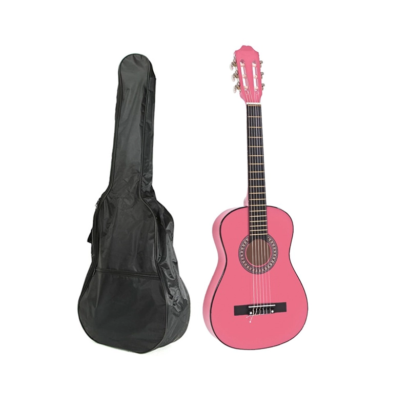 GUITARRA CLASICA ACUSTICA NIÑA ROSADA 30 PULGADAS ALAGUEZ CON FUNDA - 2
