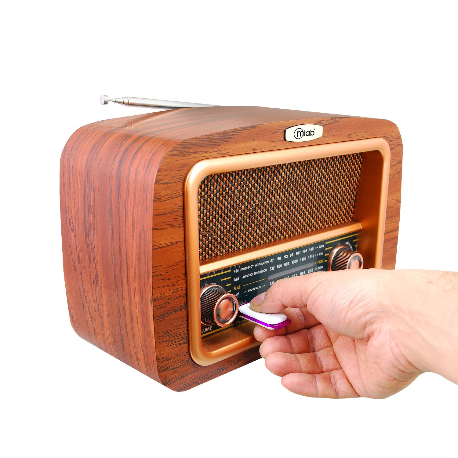 RADIO PORTATIL RETRO MLAB NOSTALGIC RECARGABLE AM/FM USB - 2