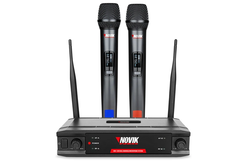 MICROFONO INALAMBRICO DOBLE PROFESIONAL NOVIK UNK330 UHF - 1