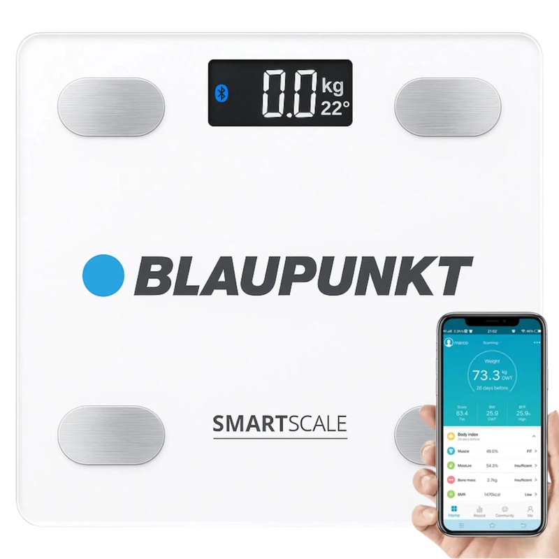 BALANZA DIGITAL DE BAÑO CORPORAL BLAUPUNKT SMART SCALE - 1