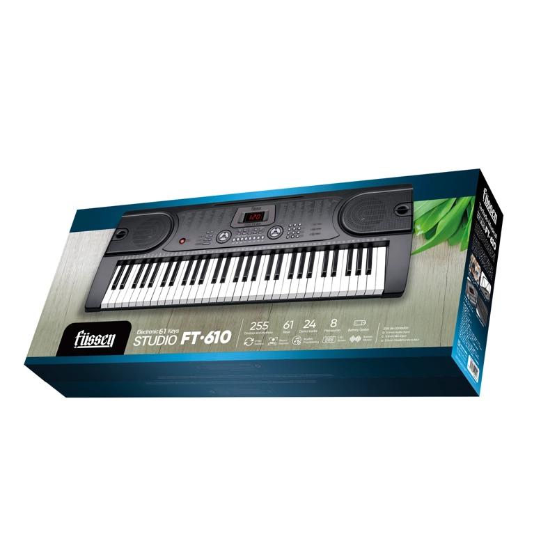 TECLADO MUSICAL ELECTRONICO FUSSEN FT-610 61 TECLAS STUDIO 255 RITMOS - 2