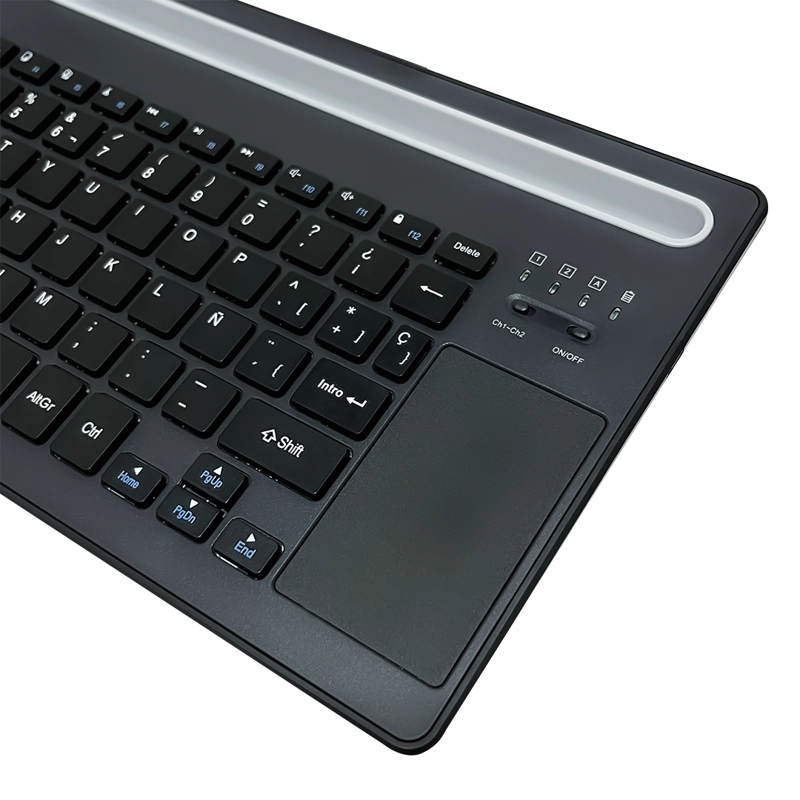 TECLADO INALAMBRICO CON TOUCHPAD BLUETOOTH 5.0 Y 2,4GHZ , RECARGABLE UTEK UT-KBBT900P - 3