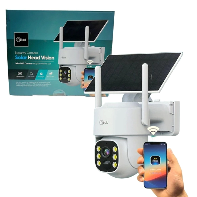 CAMARA DE SEGURIDAD PTZ INALAMBRICA SOLAR HEAD VISION WIFI MLAB 9464 - 2