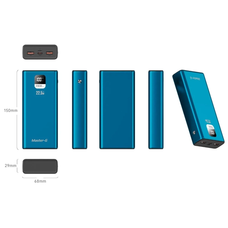 BATERIA EXTERNA POWER BANK 20000 MAH 22.5W UCP20LPD MASTER-G - 2