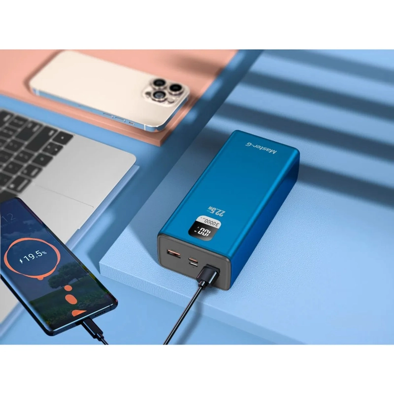 BATERIA EXTERNA POWER BANK 30000 MAH 22.5W UCP20LPD MASTER-G - 3