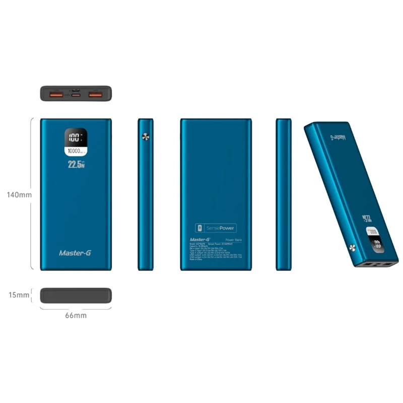 BATERIA EXTERNA POWER BANK 10000 MAH 22.5W UCP10LPD MASTER-G - 3
