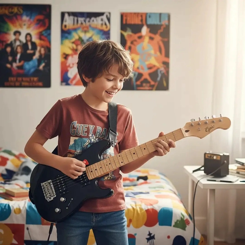 PACK GUITARRA ELECTRICA NIÑOS 30 PULGADAS MAS AMPLIFICADOR 5W EPIC - 4