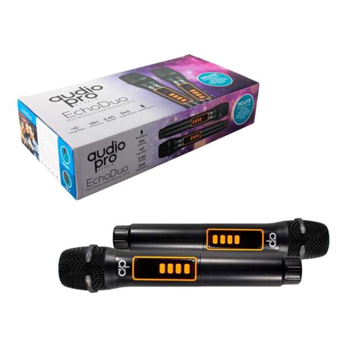 SET 2 MICROFONOS VOCALES INALAMBRICOS RECARGABLES AUDIOPRO AP02116 - 3