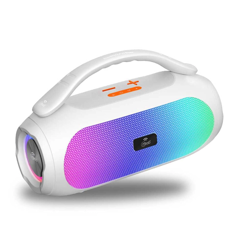 PARLANTE PORTATIL MLAB 9683 POWER SOUND BASS 30W CON BAJOS BLANCO RECARGABLE - 2