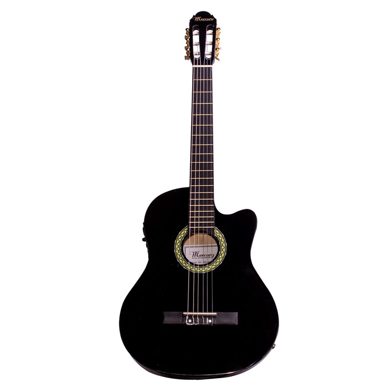 GUITARRA ELECTROACUSTICA MERCURY MEAN1 39 PULGADAS COLOR NEGRO CON FUNDA - 1