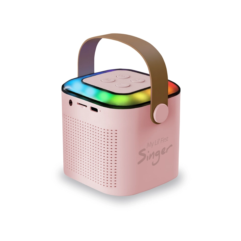 MINI PARLANTE KARAOKE INFANTIL ROSADO CON 1 MICROFONO INALAMBRICO MLAB 9392 - 3