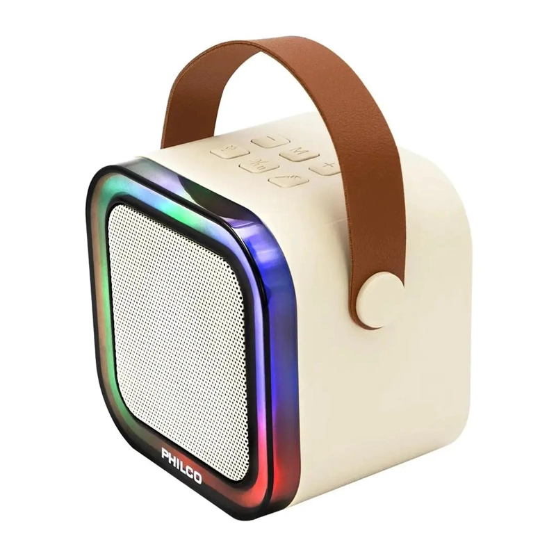 MINI PARLANTE KARAOKE INFANTIL BLANCO CON 2 MICROFONOS INALAMBRICOS PHILCO 731W - 2