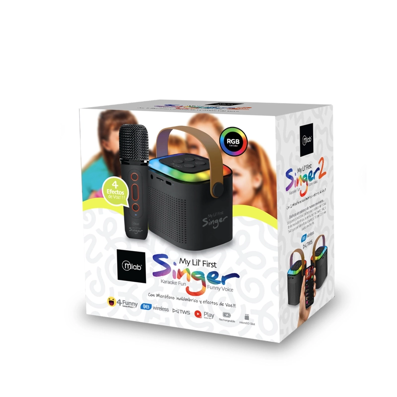 MINI PARLANTE KARAOKE INFANTIL CON 1 MICROFONO INALAMBRICO MLAB 9390 - 3
