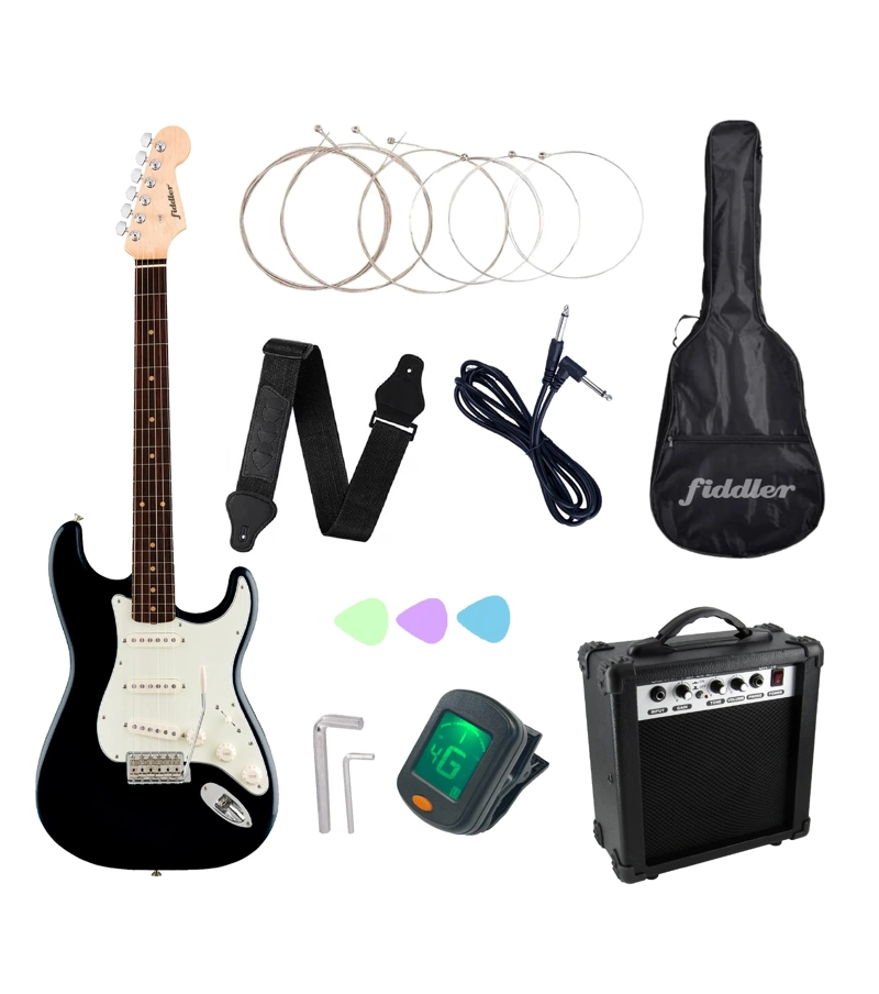 PACK GUITARRA ELECTRICA FIDDLER FD-CGA05B CON AMPLIFICADOR 10W FUNDA Y AFINADOR - 1