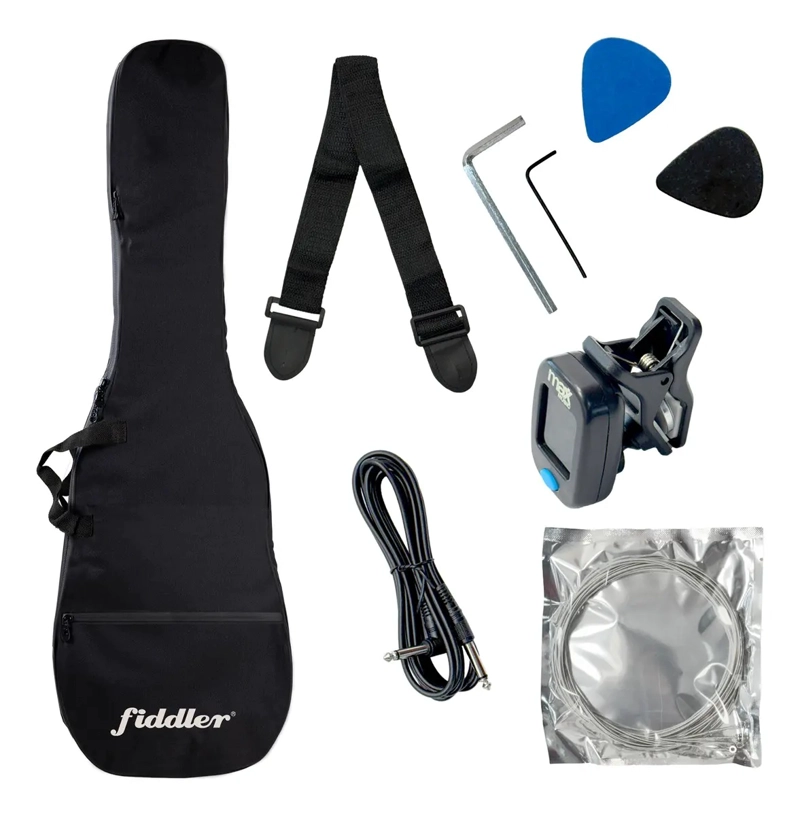 PACK BAJO ELECTRICO AZUL FIDDLER AMPLIFICADOR 20W CON FUNDA Y CORREA FD-TPE4200B - 3